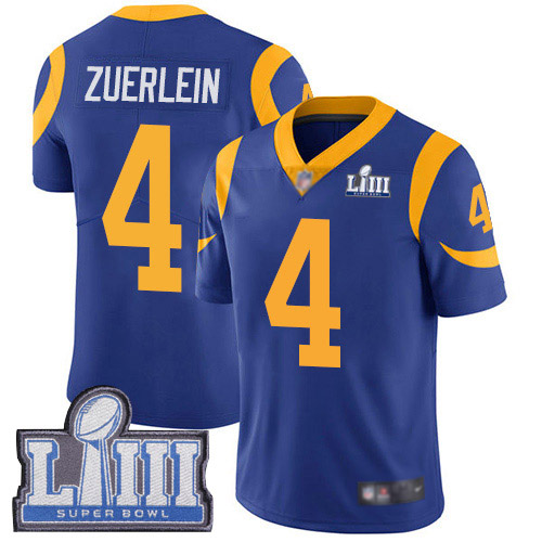 Los Angeles Rams Limited Royal Blue Men Greg Zuerlein Alternate Jersey NFL Football 4 Super Bowl LIII Bound Vapor Untouchable